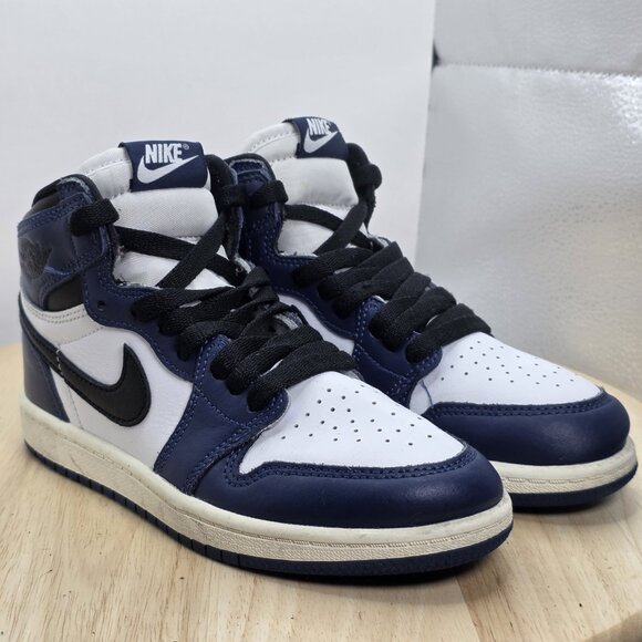 Boys Size 1Y - Jordan 1 Retro High OG Midnight Navy PS FD1412-401 Basketball - Picture 5 of 9